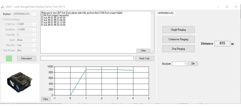 1000m / 1500m Compact Long-Distance Laser RangeFinder Module - LRFX00M1LSQ